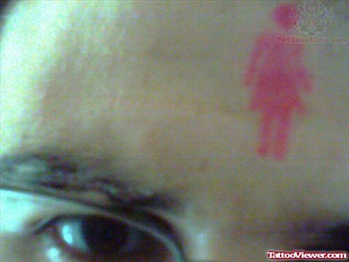 Girl Tattoo On Forehead