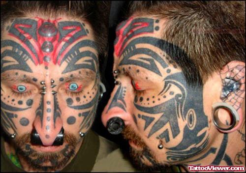 Tribal Tattoo On Forehead