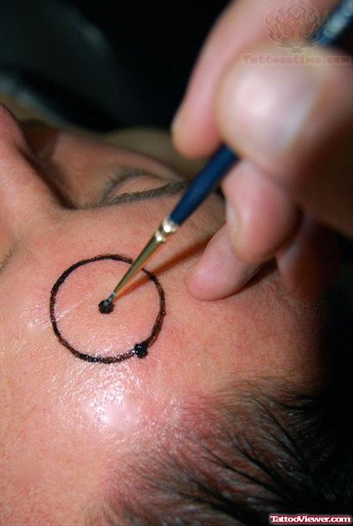 Circle - Forehead Tattoo