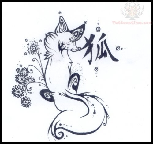Chinese Fox Tattoo Design