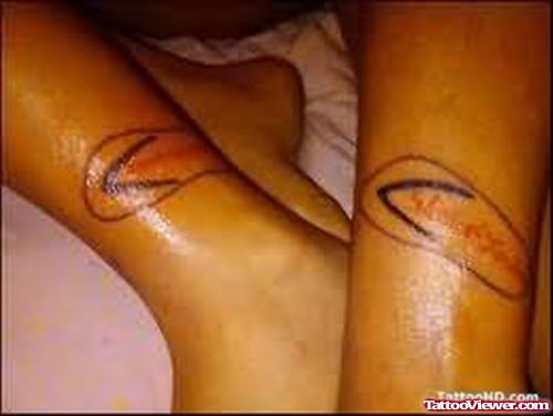 Slippers Tattoo On Leg