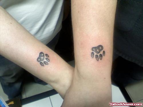 Friendship Paw Footprint Tattoo