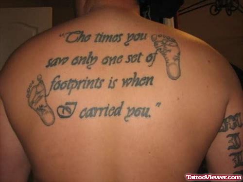 Awesome Footprints Tattoo On Back