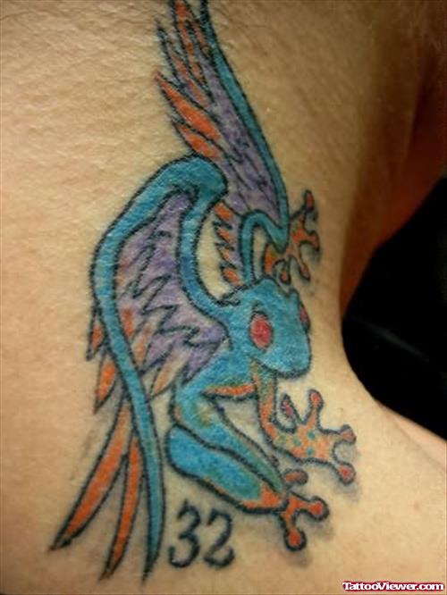 Angel Wings Frog Tattoo