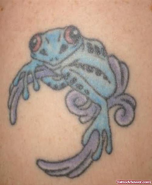 New Design Blue Frog Tattoo