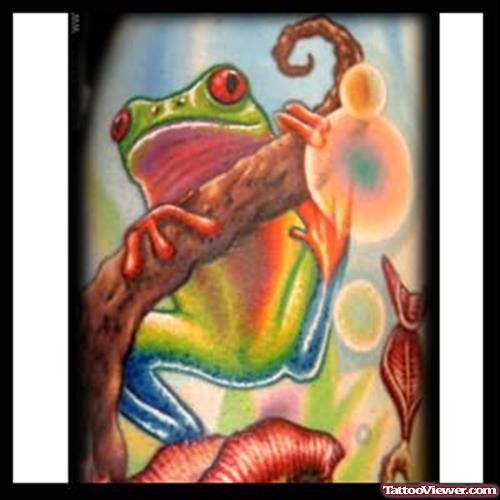Colourful Frog Tattoo Sample