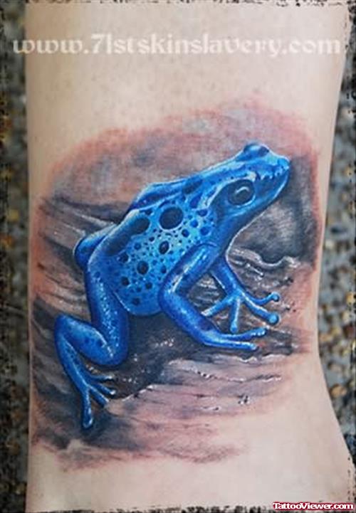 Blue Frog Tattoo On Body