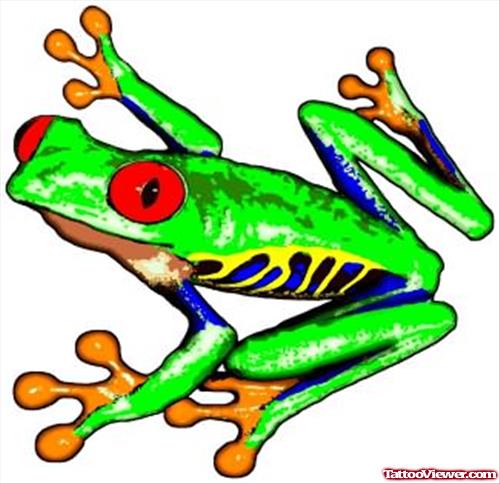 A Green Poison Dart - Frog Tattoo