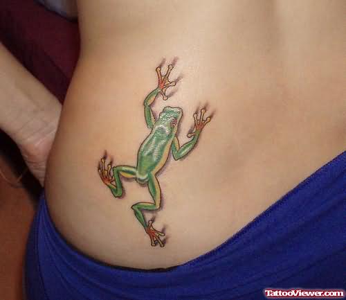 Frog Tattoo On Lower Rib