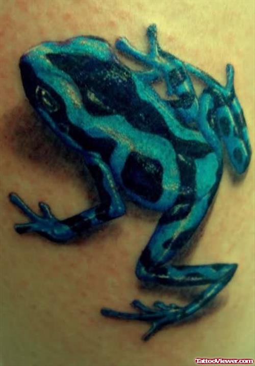 Black And Blue Frog Tattoo