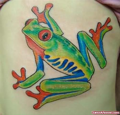 Big Frog Tattoo On Bicep