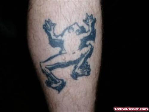 Elegant Frog Tattoo On Leg