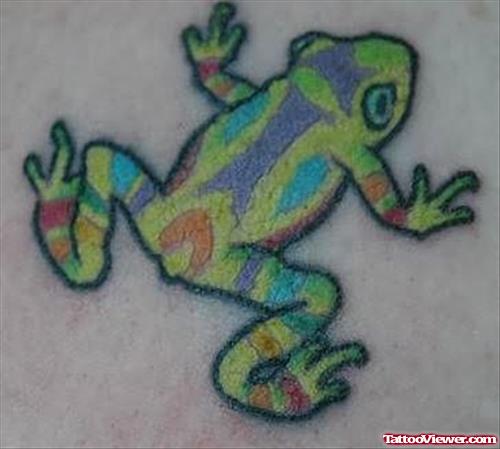 Multi Colored Frog Tattoo