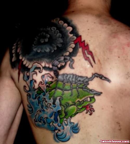 Large Frog Tattoo On Back