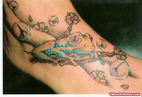 Frog Tattoos For Foot