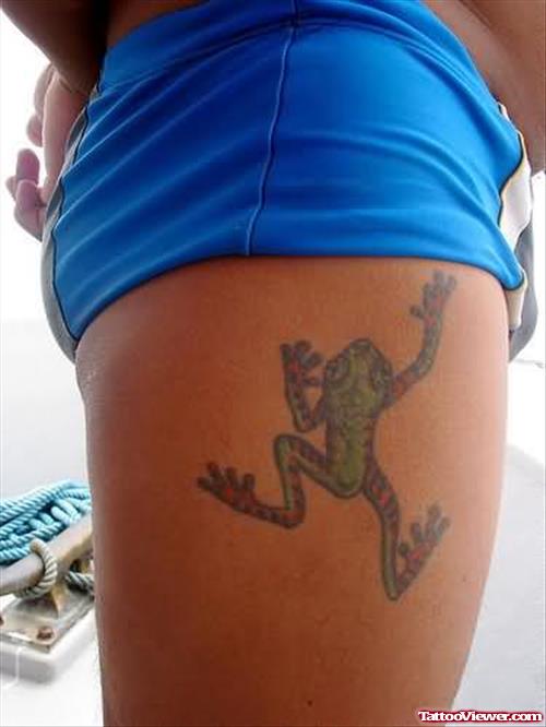 Frog Tattoo Design On Thigh
