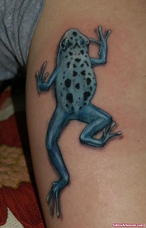 Cute Frog Tattoo On Muscle