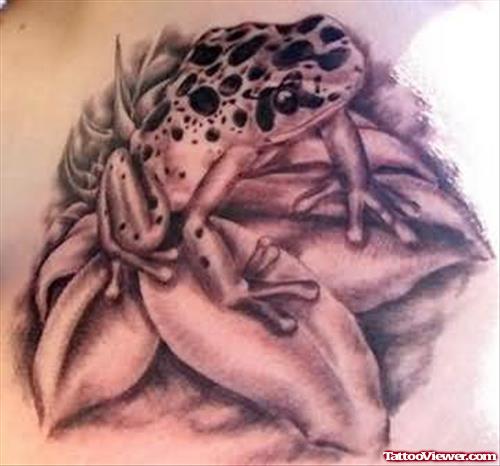 Black Doted Frog Tattoo Art