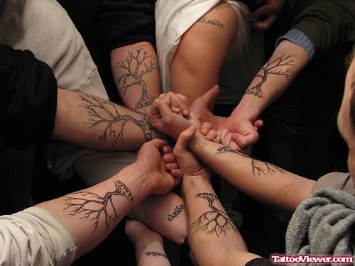 Skin Trees Tattoo On Arm