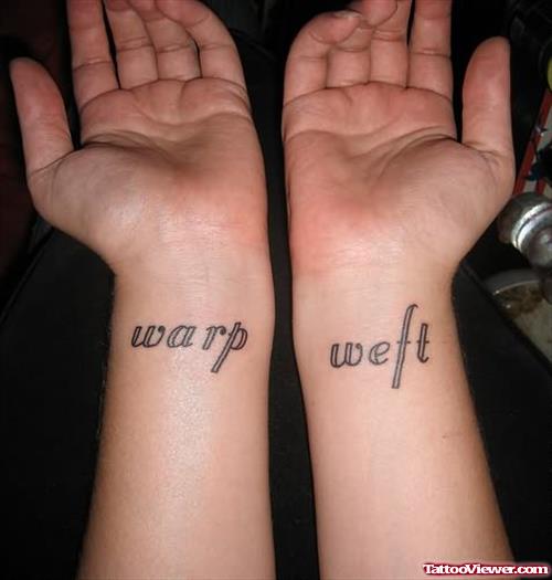 Warp Weft Tattoo On Wrists