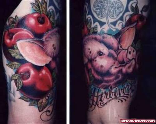 Fruits Tattoos On Biceps