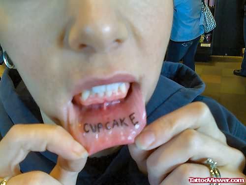 Cup Cake Tattoo On Lips