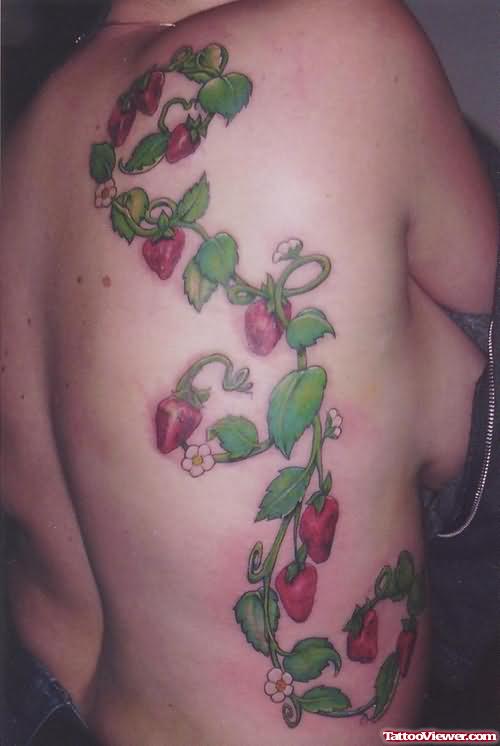 Strawberrys Tattoos On Rib