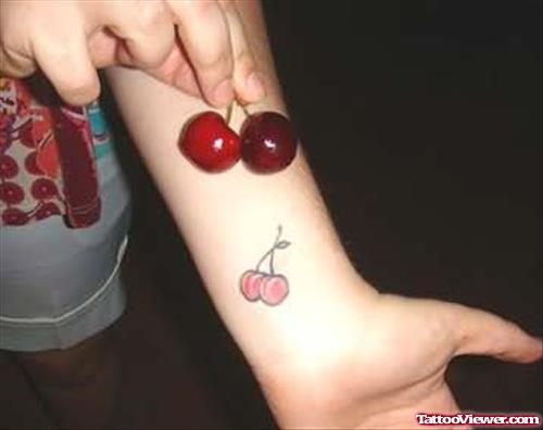 Similar Cherry Tattoo On Wrist