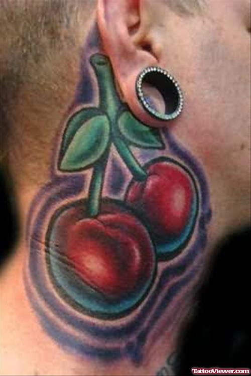 Cherry Tattoos On Neck