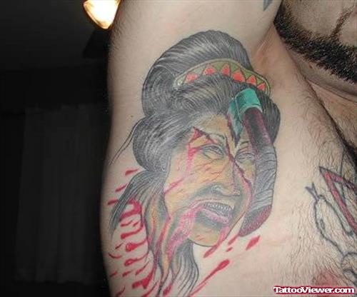 Funny Injured Tattoo On Armpit