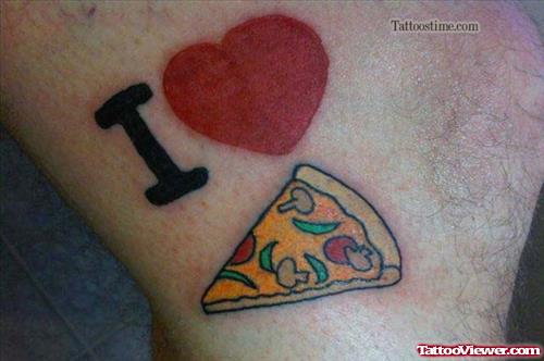 I Love Pizza Funny Tattoo
