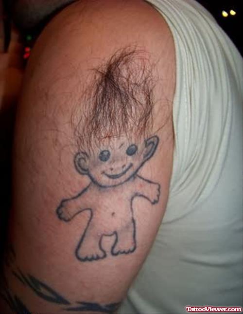 Funny Tattoo Design Hairy Troll Humor