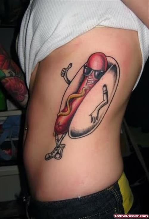 Dancing Hot Dog - Funny Tattoo