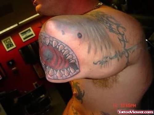 Shark Armputee Funny Tattoo