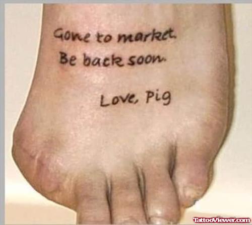 Funny Tattoo On Foot