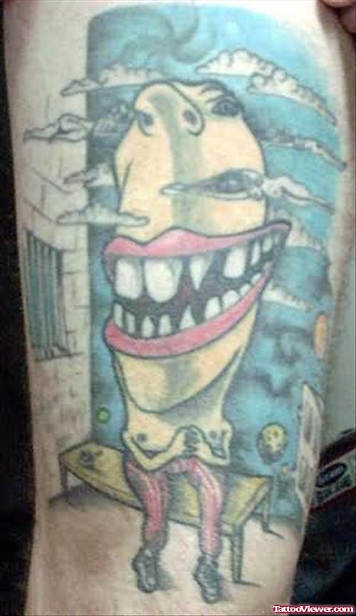 Laughing Girl Funny Tattoo