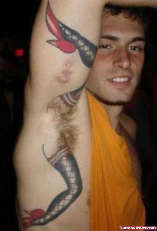 Funny Tattoo Under Armpit