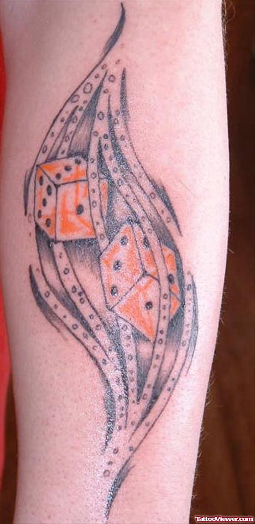 Ripped Skin Gambling Dice Tattoos