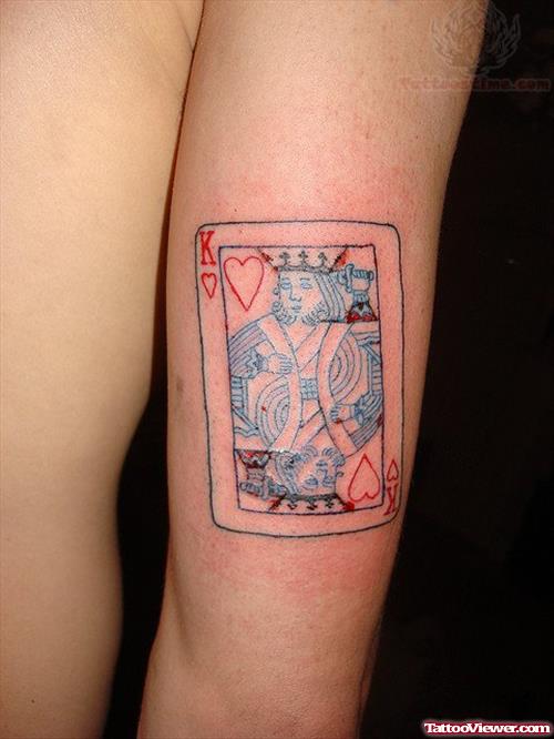 King Card Gambling Tattoo On Arm