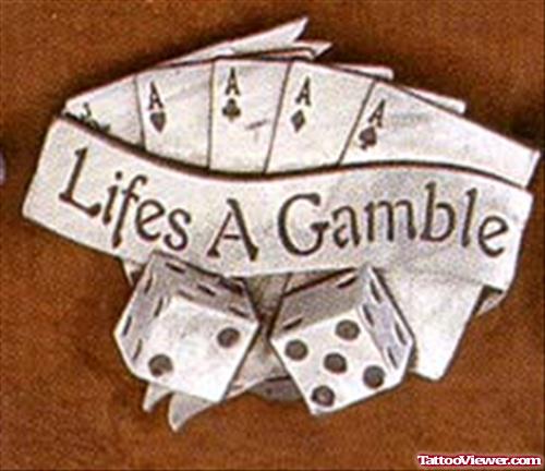 Lifes a Gamble Cards Tattoo Design
