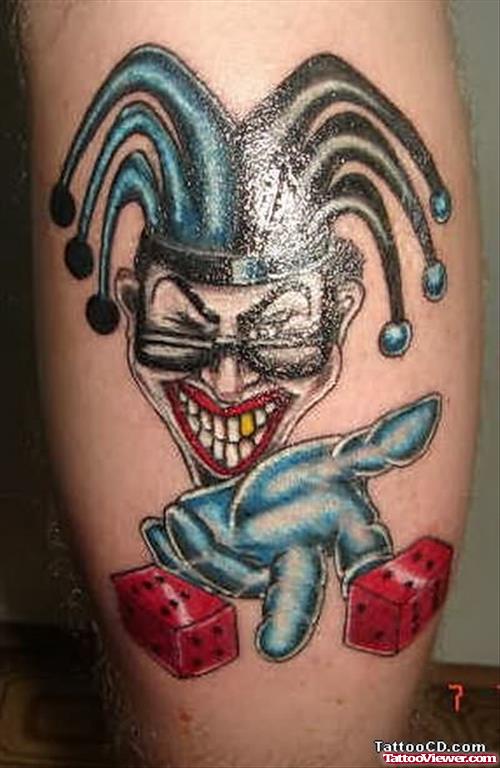 Dice And Gambling Joker Tattoo