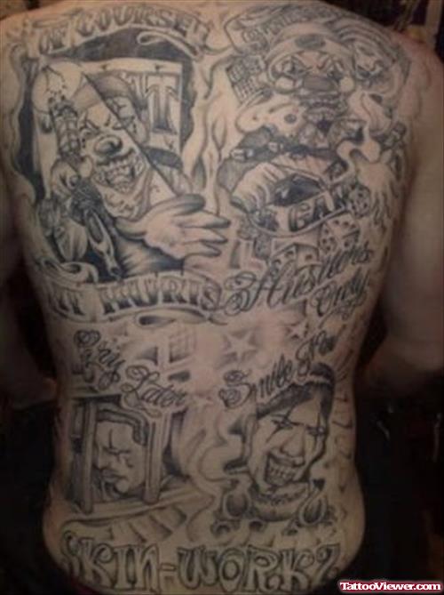 Effective Gangster Tattoo On Back