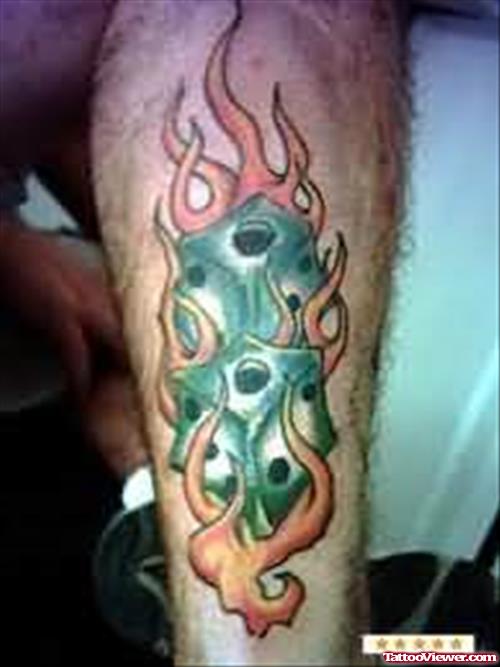 Burning Dice Tattoos