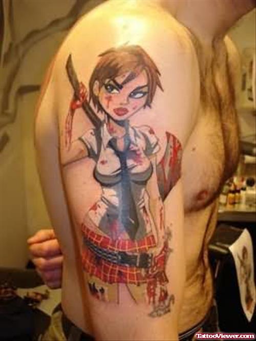 Pinup Girl Ninja Tattoo