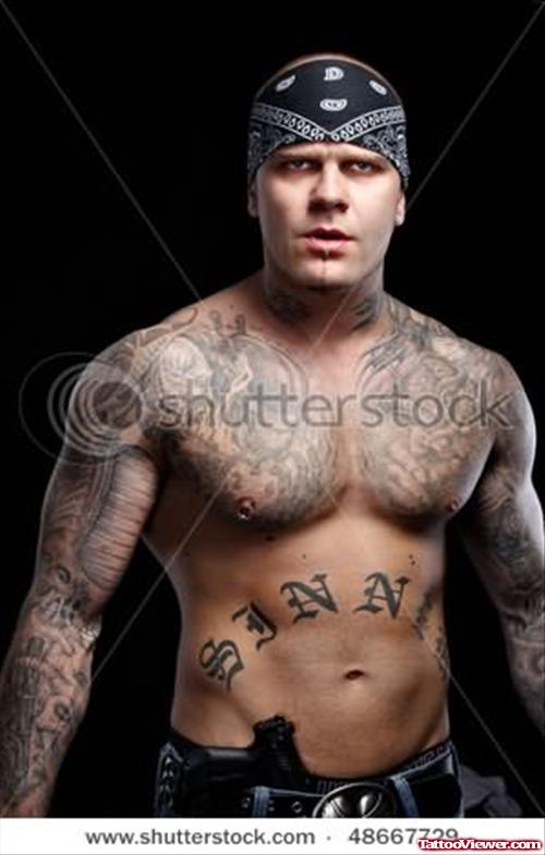 Gangster With Gun Tattoo