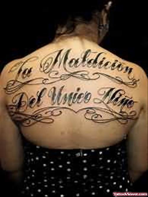 For Maldicion Tattoo On Back