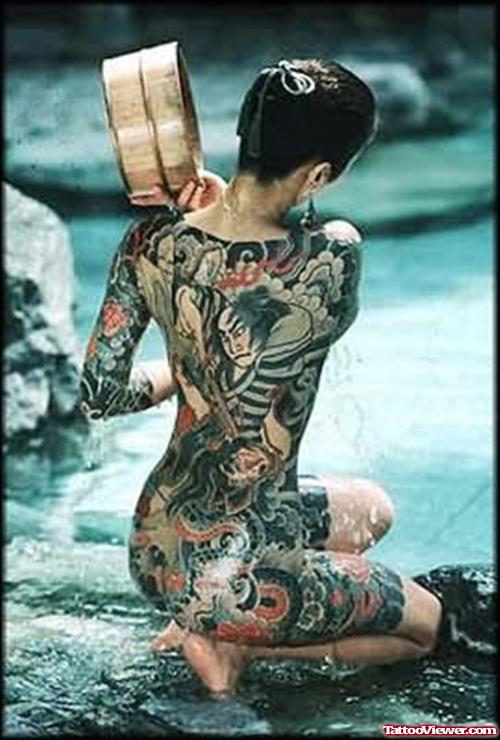 Gangsta Japanese Girl Tattoos Design