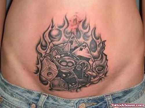 Burning Gambling Tattoo