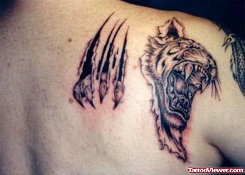 Gangsta Tattoo On Back Shoulder