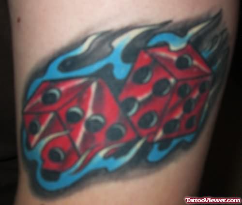 Flaming Dices Tattoo